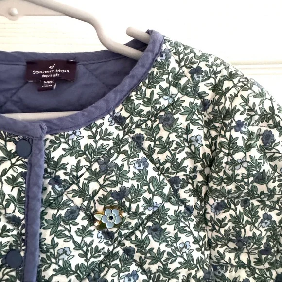 Sergent Major Girls Size 5/6 Quilted Ditsy Floral Barn Jacket Snaps Spring Coat - Picture 5 of 14
